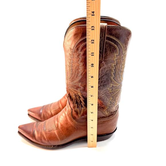 VTG Lucchese 1883 Crayton Cowboy Boots Mens 10 D Brwn Mad Dog Goat Leather N1547 main image 7